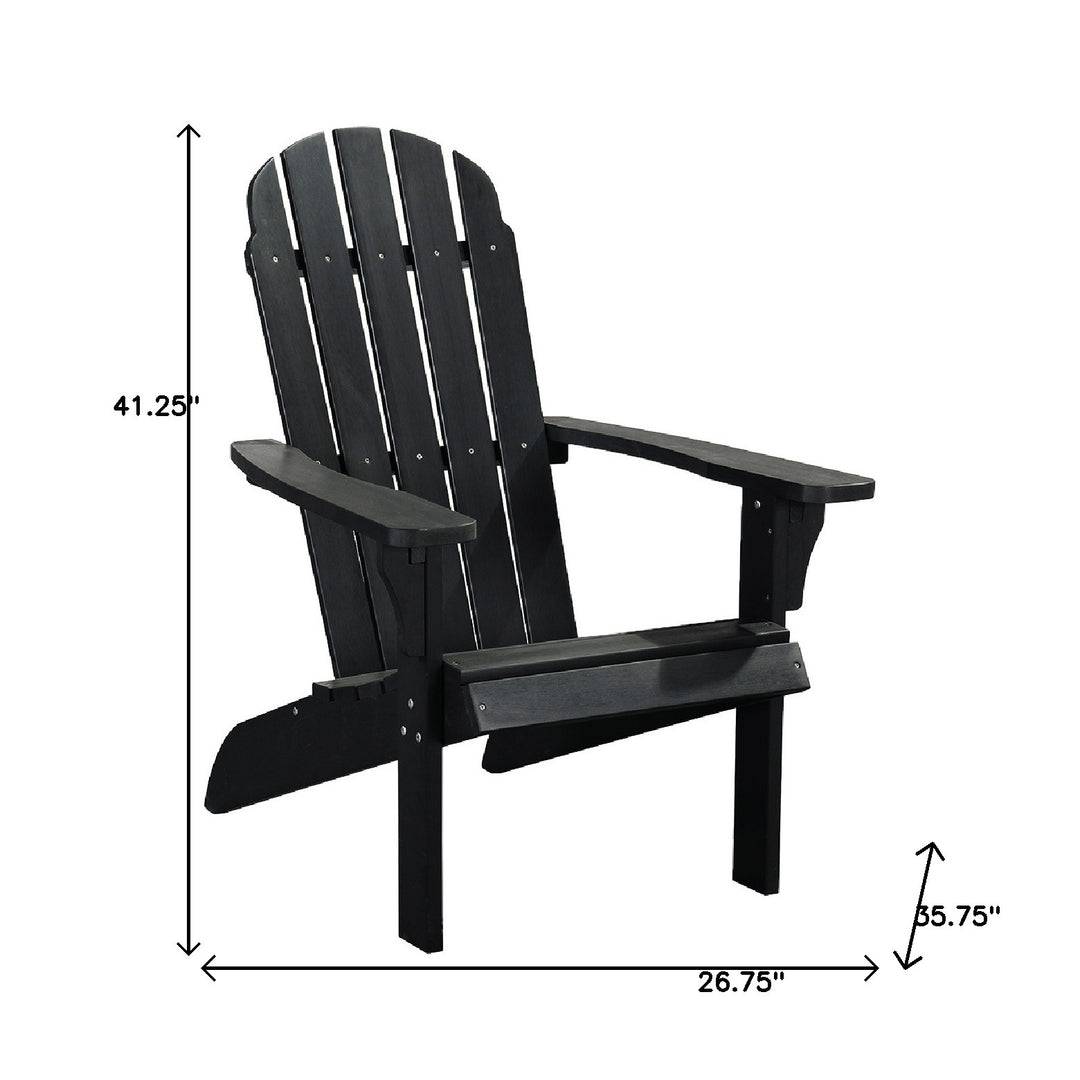 27" Black Heavy Duty Plastic Adirondack Chair