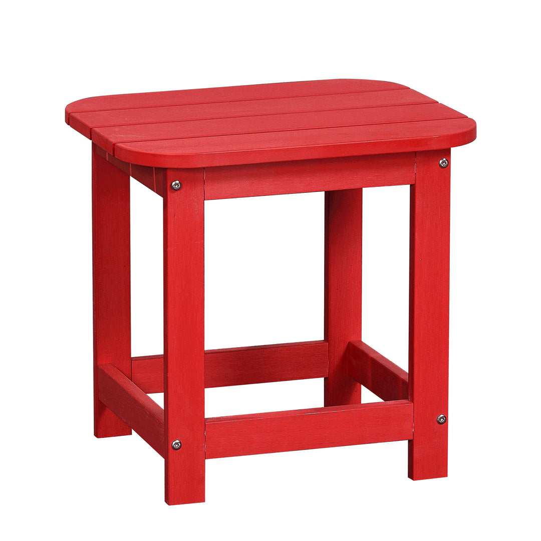 19" Red Resin Outdoor Side Table