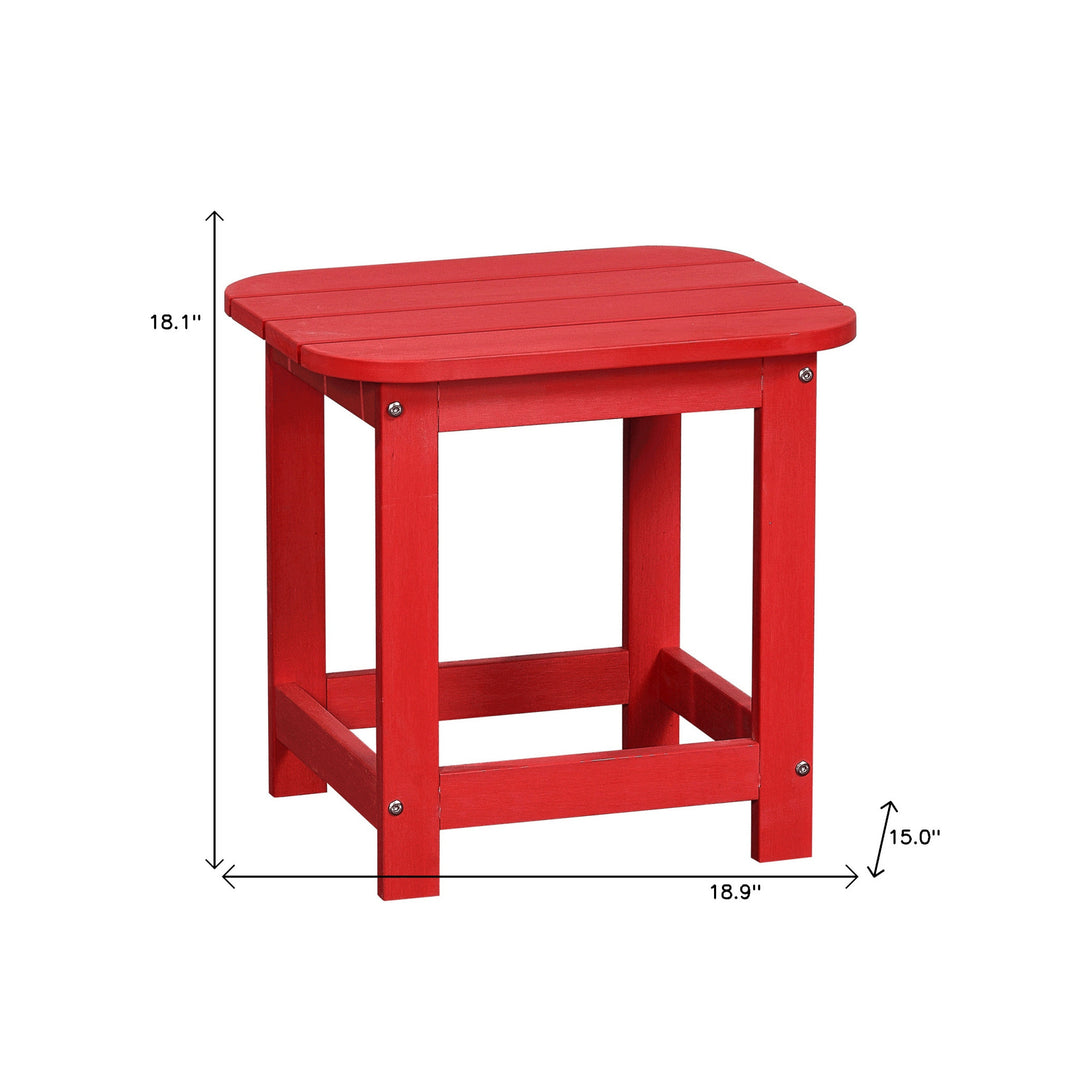 19" Red Resin Outdoor Side Table