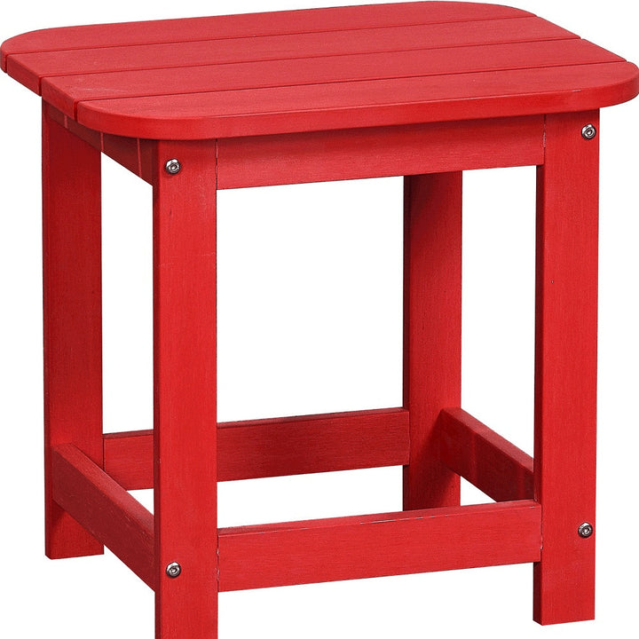 19" Red Resin Outdoor Side Table