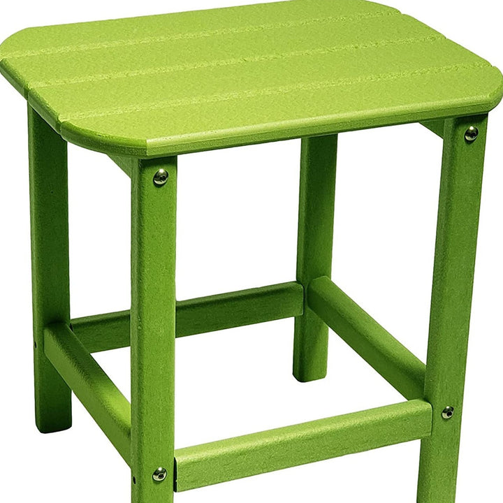 13" Green Resin Outdoor Side Table