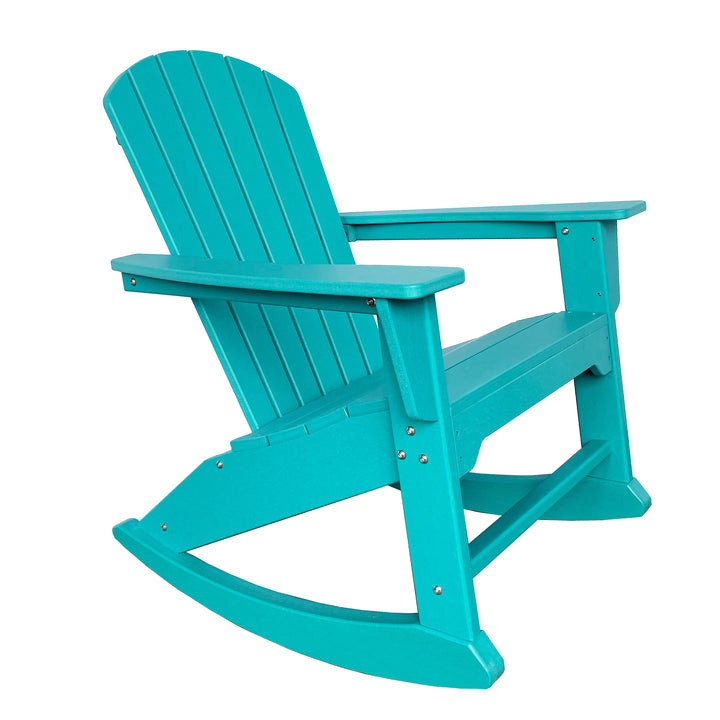 38" Blue Heavy Duty Plastic Rocking Chair