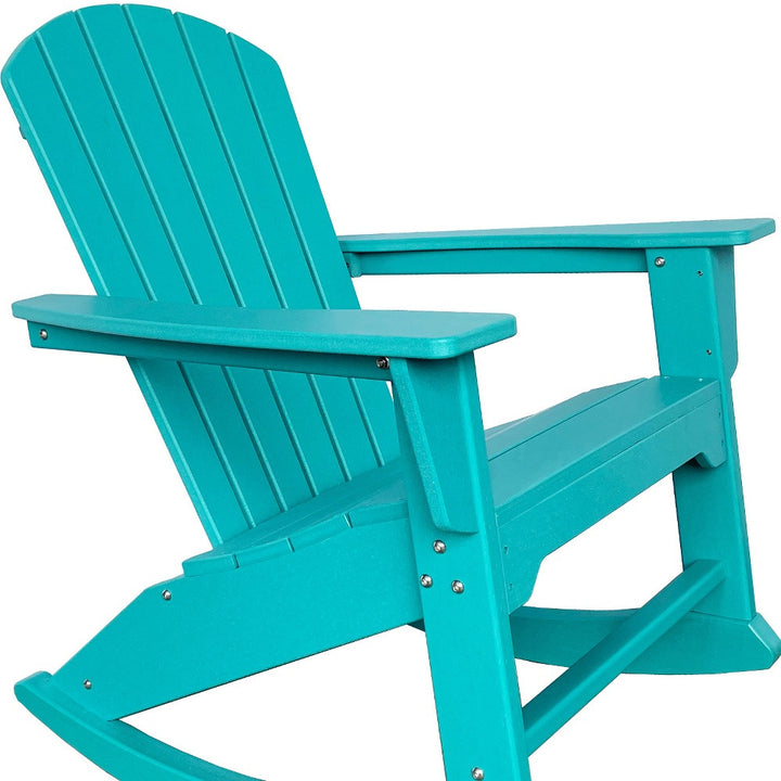 38" Blue Heavy Duty Plastic Rocking Chair