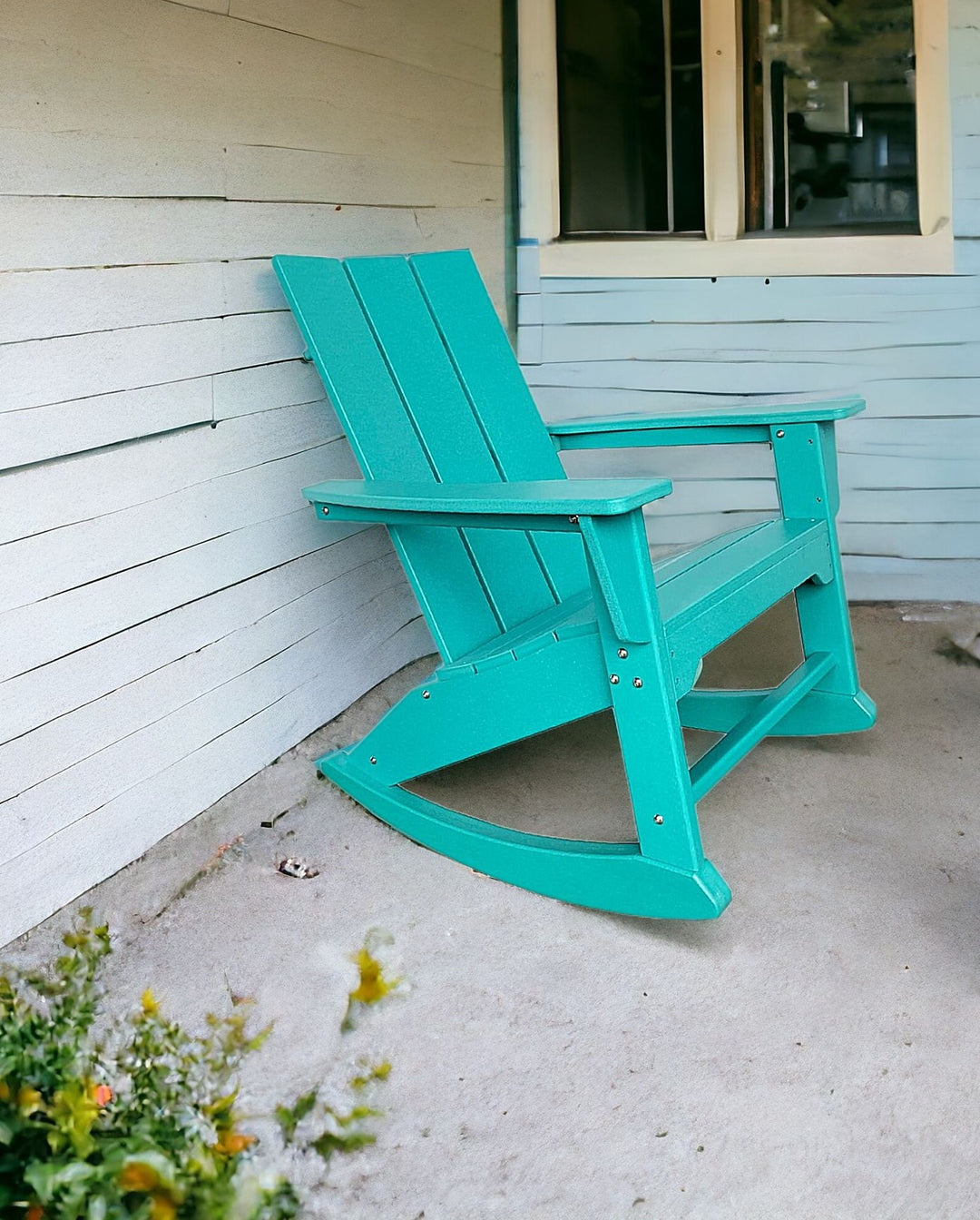 38" Blue Heavy Duty Plastic Rocking Chair