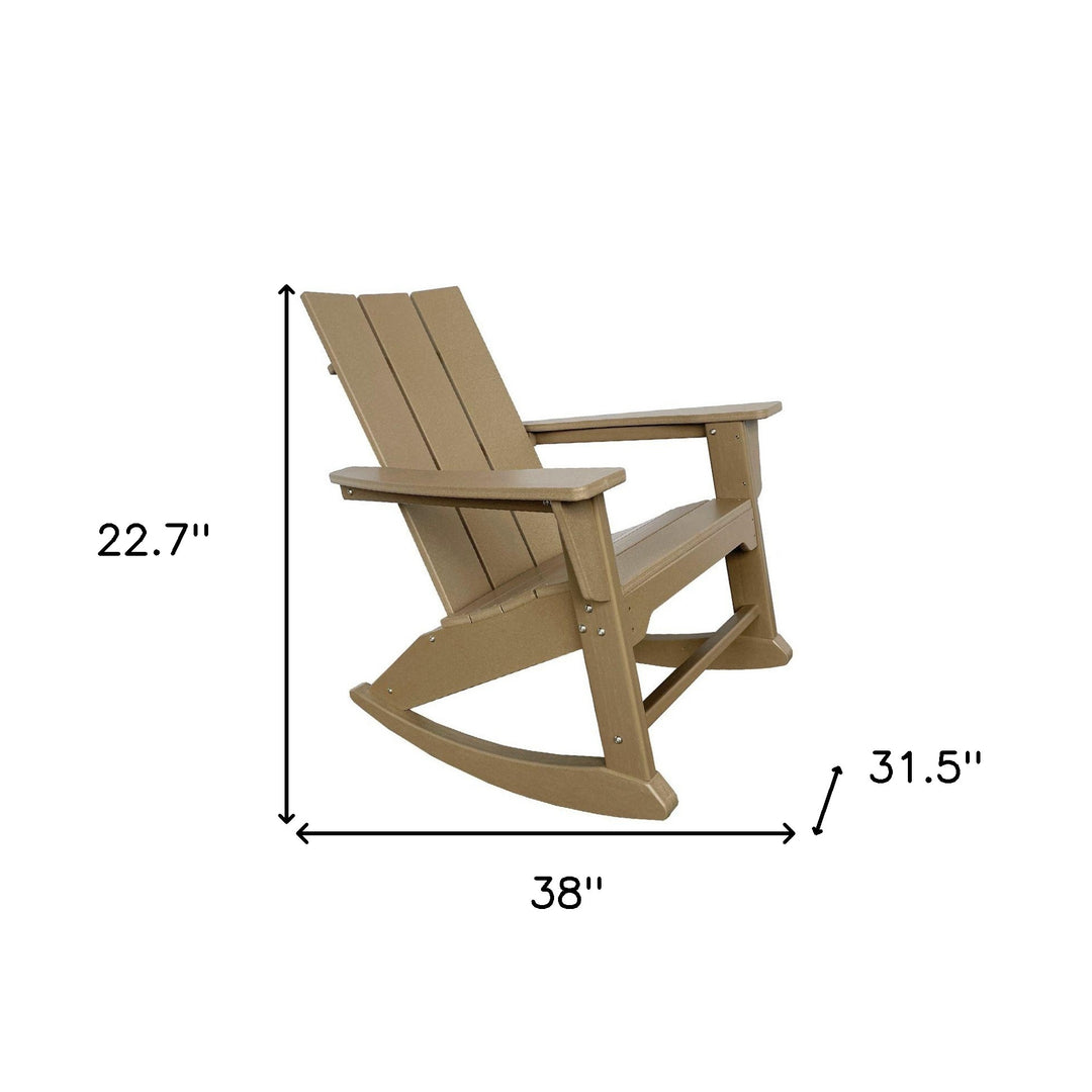 38" Sandy Brown Heavy Duty Plastic Rocking Chair