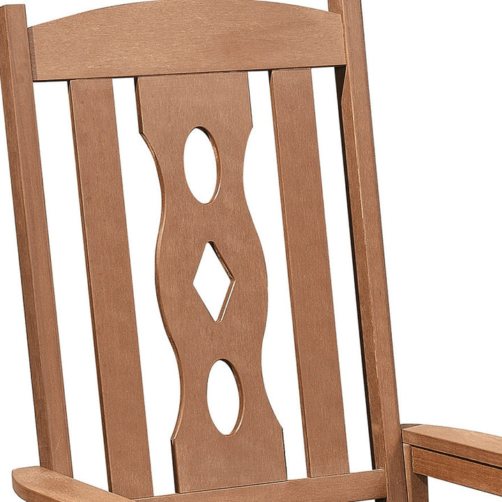 45" Brown Heavy Duty Plastic Rocking Chair