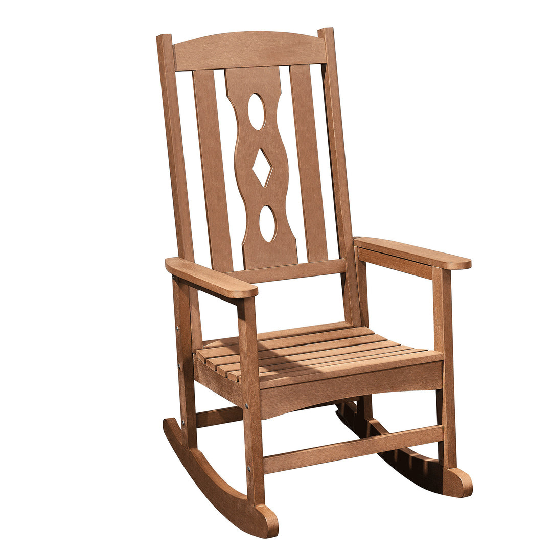 45" Brown Heavy Duty Plastic Rocking Chair