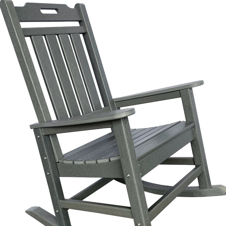 42" Gray Heavy Duty Plastic Rocking Chair