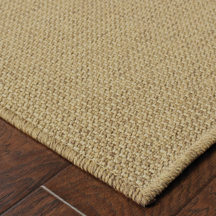 5' x 8' Tan Stain Resistant Indoor Outdoor Area Rug