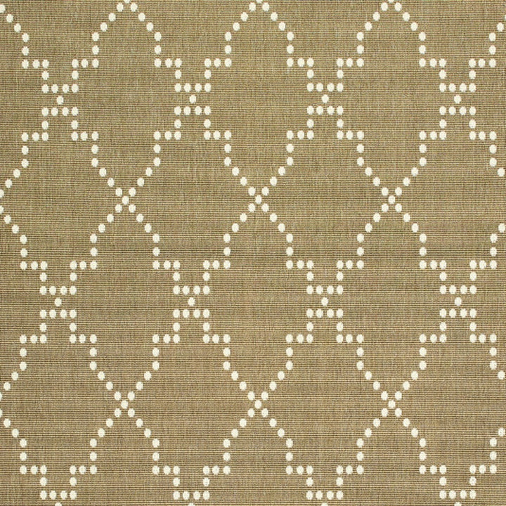 2' X 4' Tan Geometric Stain Resistant Indoor Outdoor Area Rug