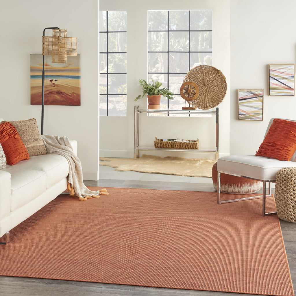 8' X 10' Rust Power Loom Area Rug