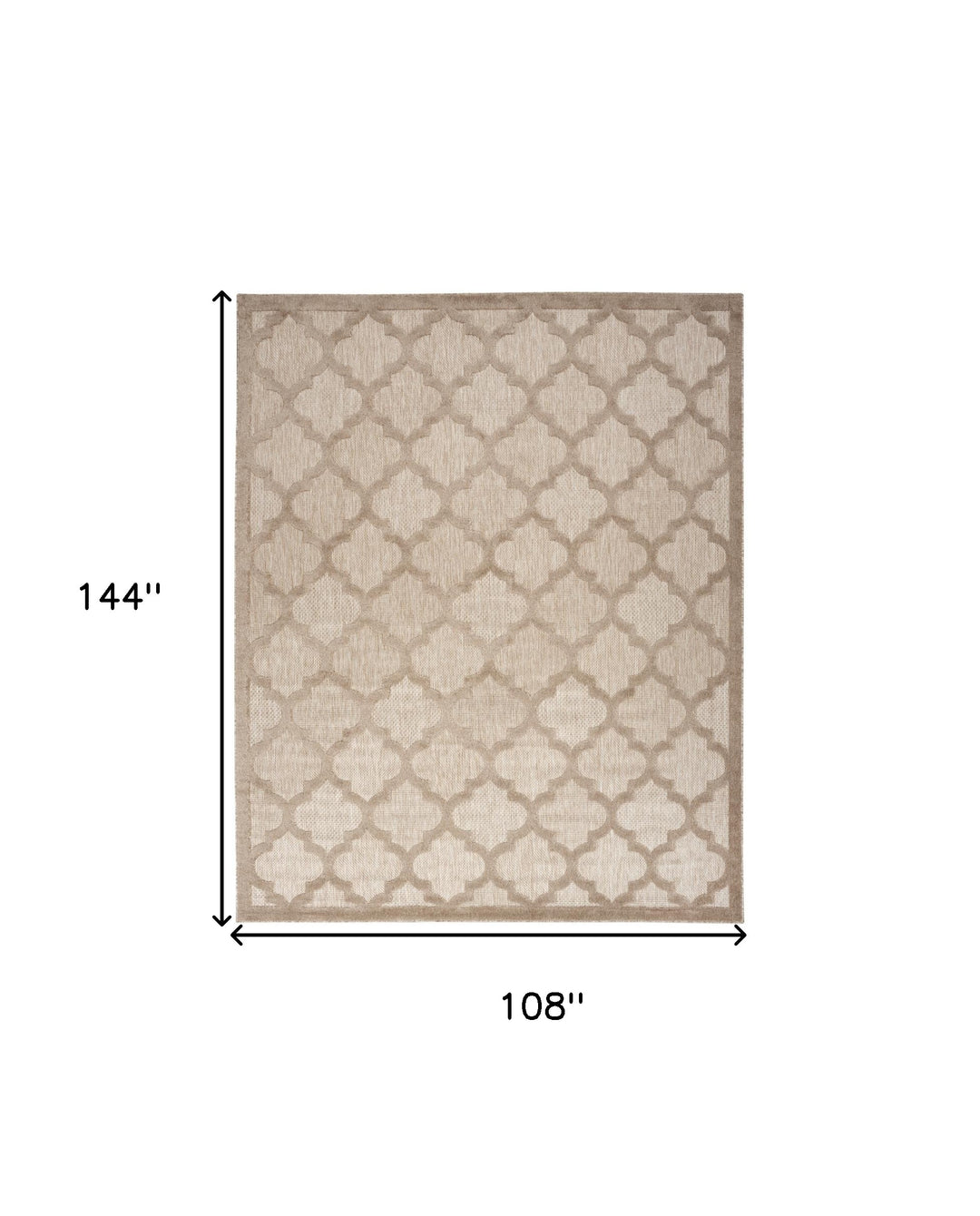 9' X 12' Beige Geometric Flatweave Area Rug