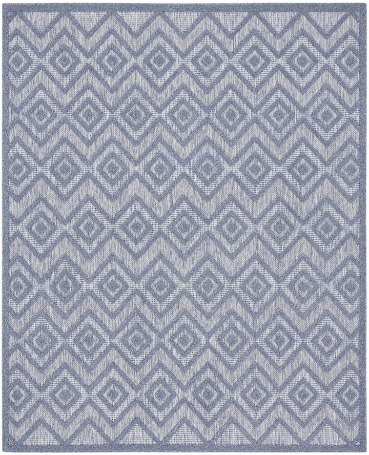 9' x 12' Blue Geometric Flatweave Area Rug