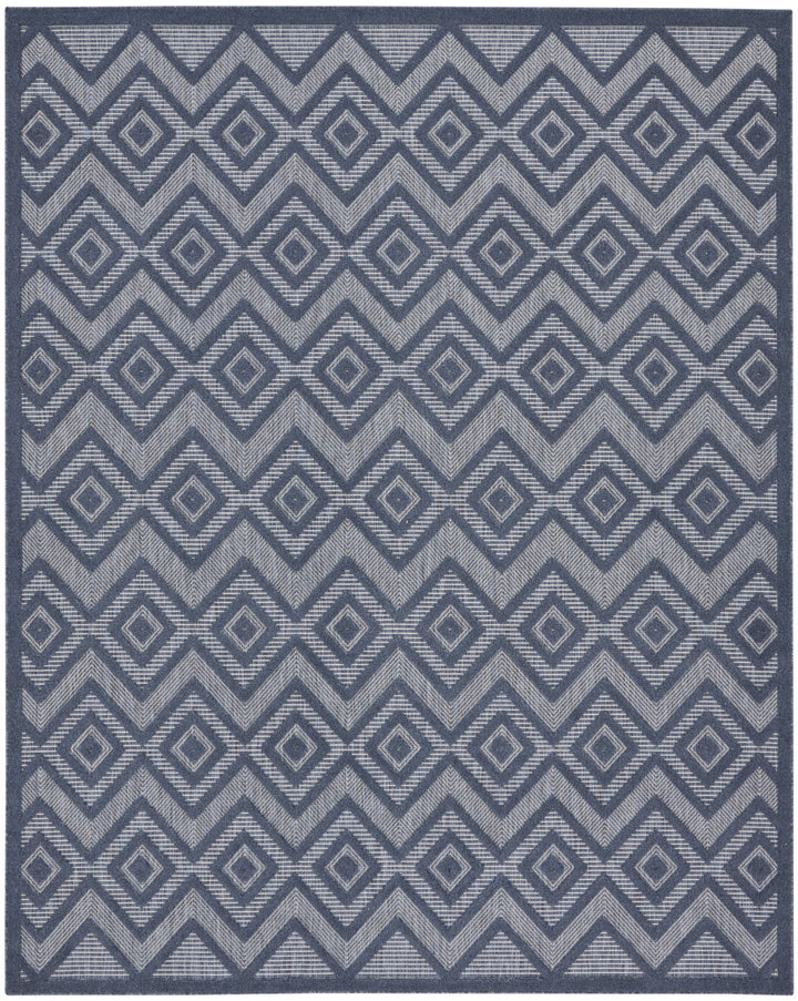 9' x 12' Navy Blue Geometric Flatweave Area Rug