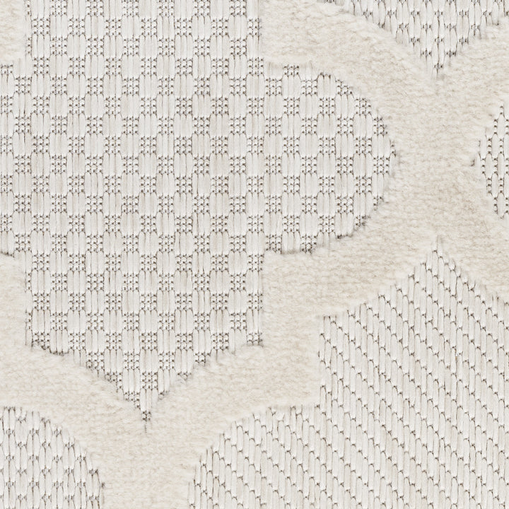 9' x 12' Cream Geometric Flatweave Area Rug