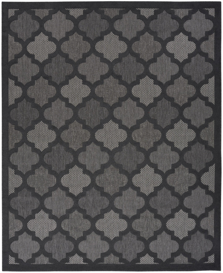 9' X 12' Black Geometric Flatweave Area Rug