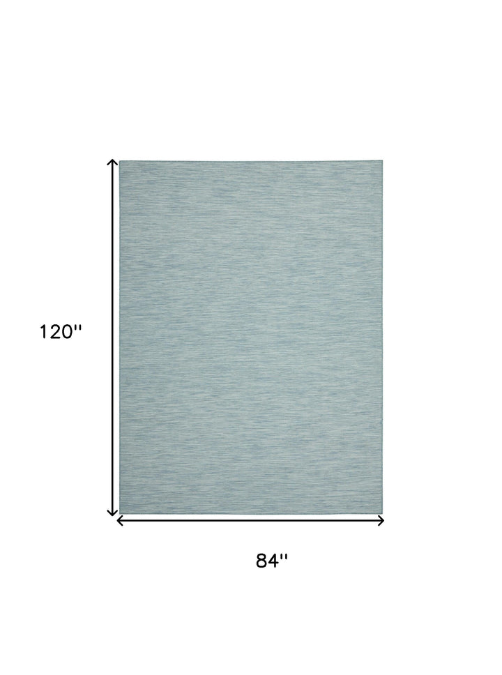 7' X 10' Aqua Power Loom Area Rug