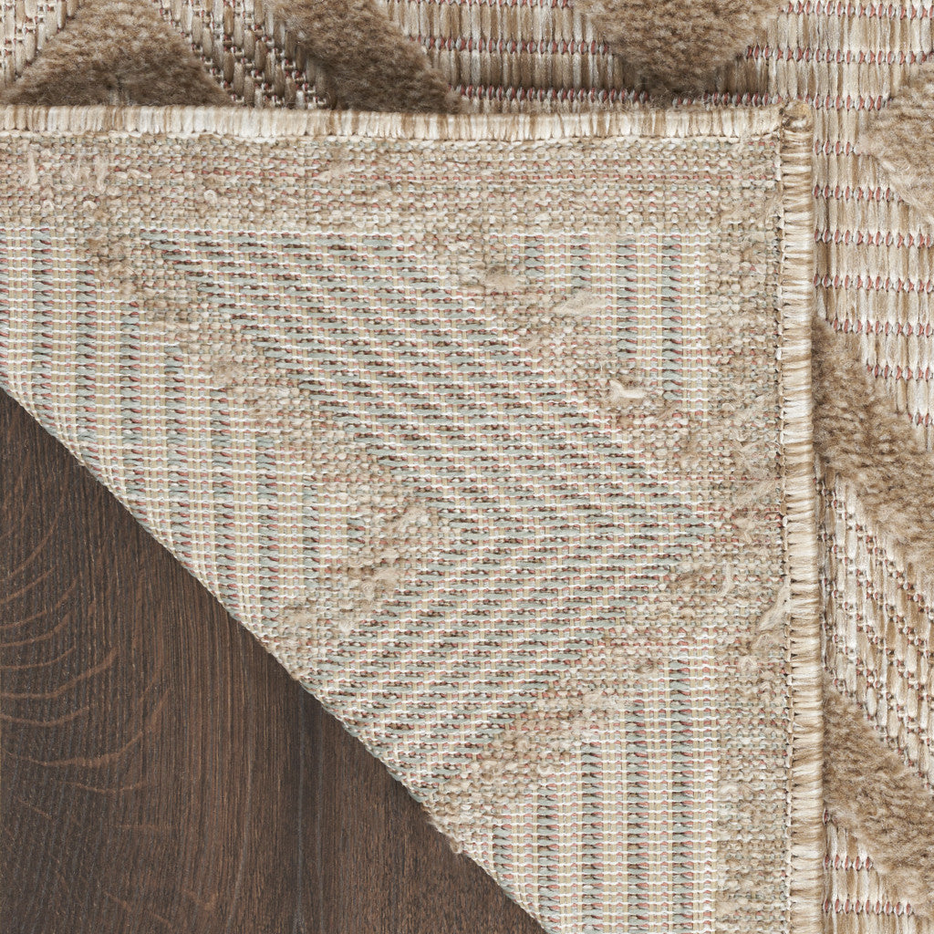 9' x 12' Beige Geometric Flatweave Area Rug