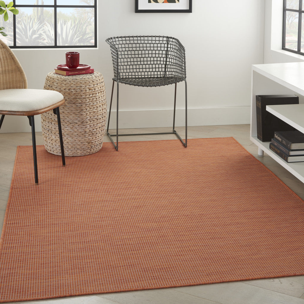 5' X 7' Rust Power Loom Area Rug