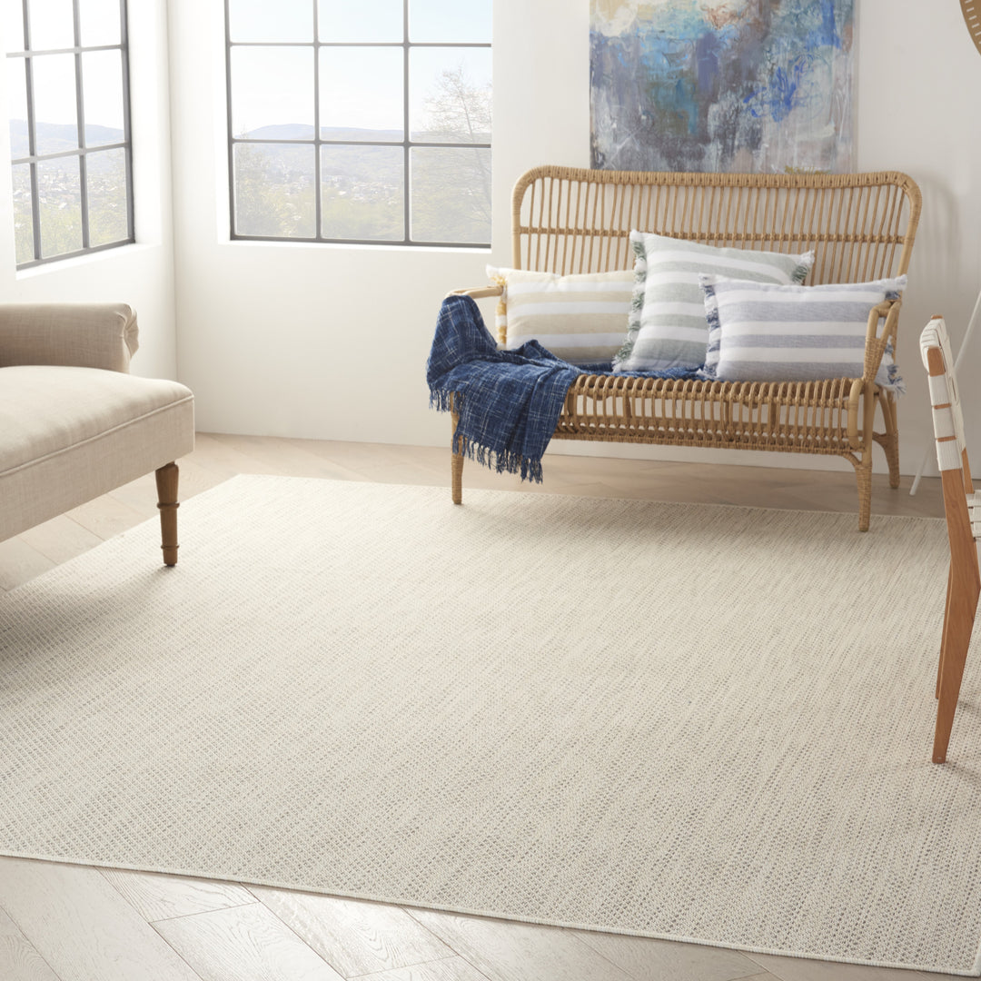 7' x 10' Ivory Geometric Power Loom Area Rug