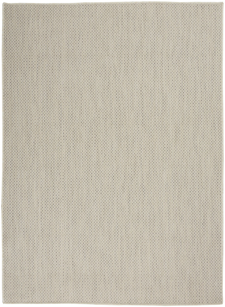 6' x 9' Ivory Geometric Power Loom Area Rug