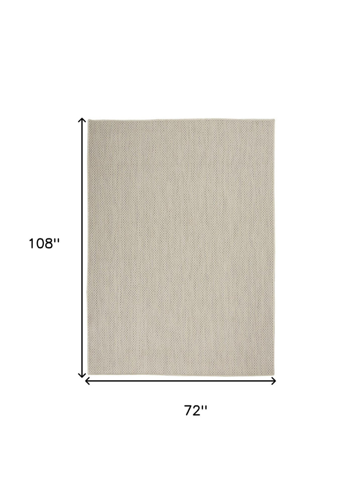 6' x 9' Ivory Geometric Power Loom Area Rug