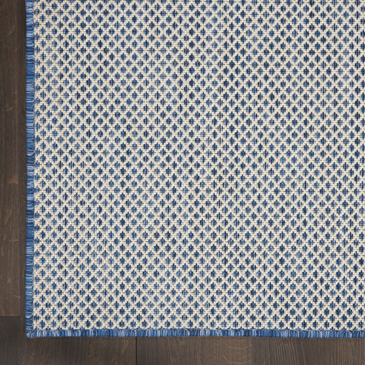 7' X 10' Blue Geometric Power Loom Area Rug