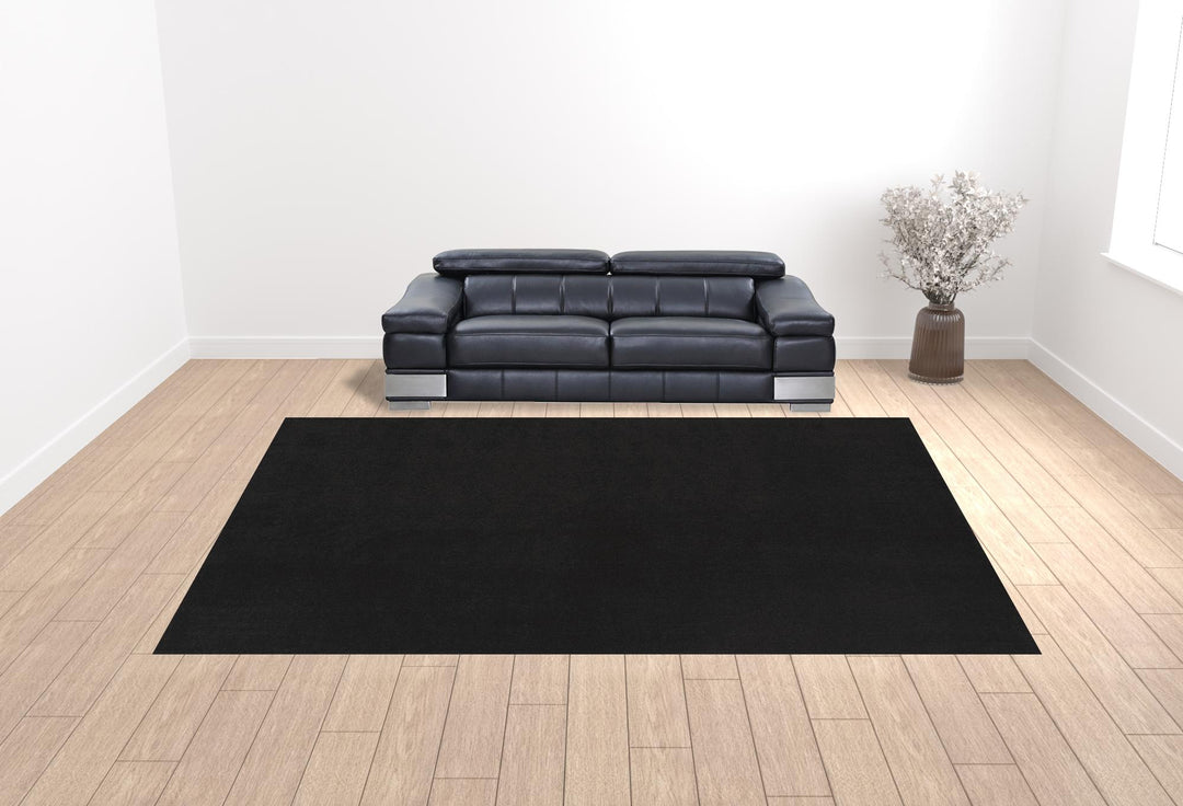 12' X 15' Black Power Loom Area Rug