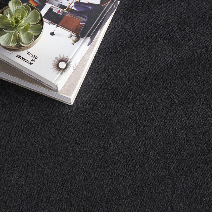 12' X 15' Black Power Loom Area Rug