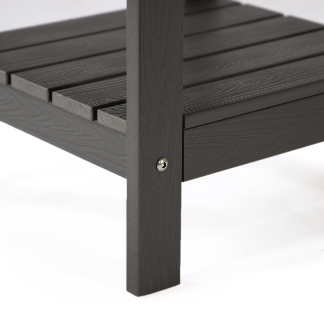 15" Charcoal Plastic Outdoor Side Table