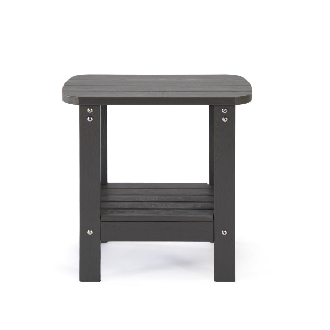 15" Charcoal Plastic Outdoor Side Table