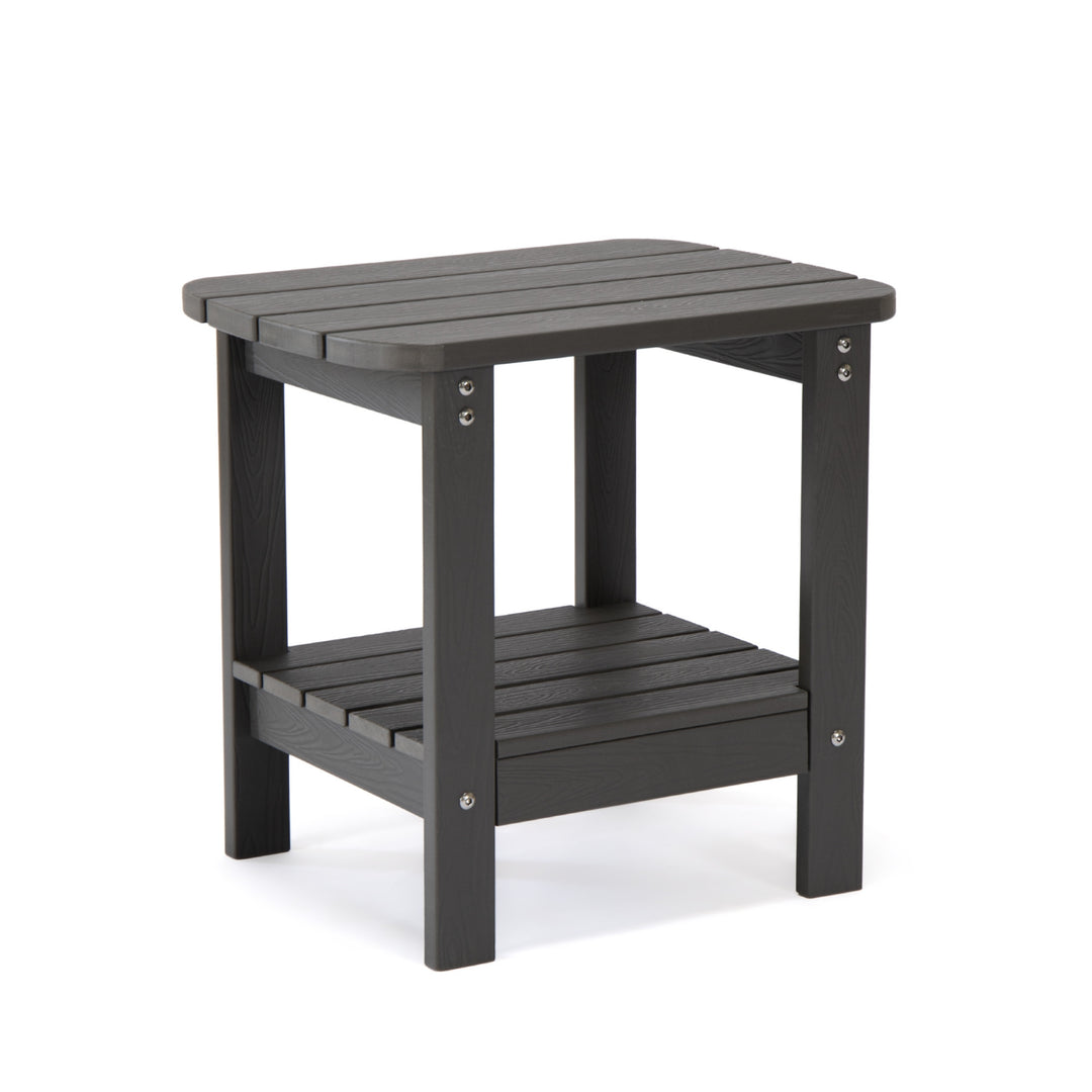 15" Charcoal Plastic Outdoor Side Table