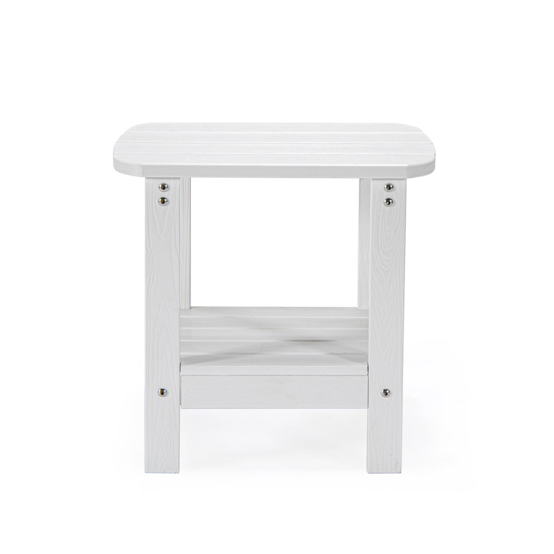 15" White Plastic Outdoor Side Table