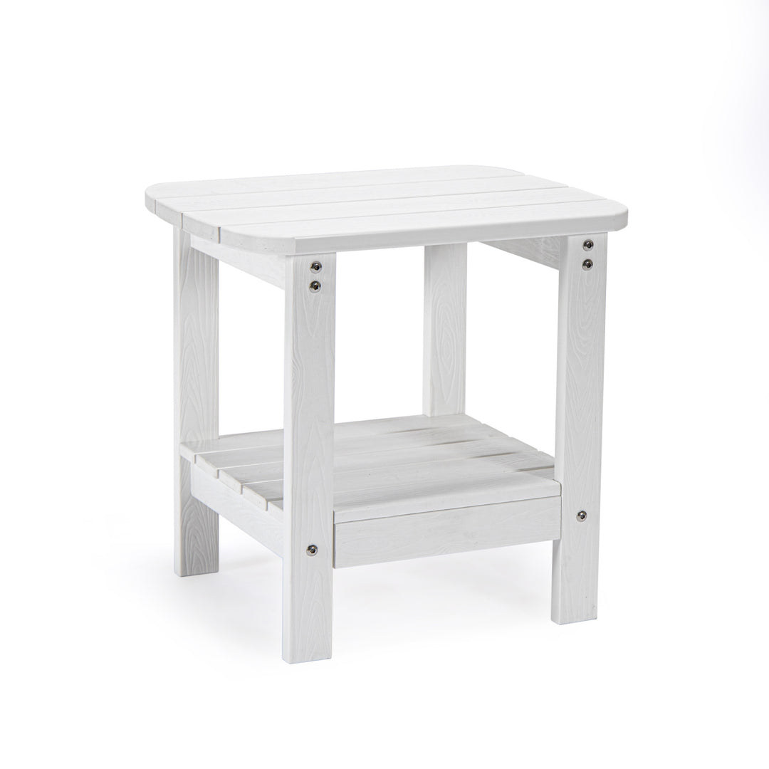 15" White Plastic Outdoor Side Table