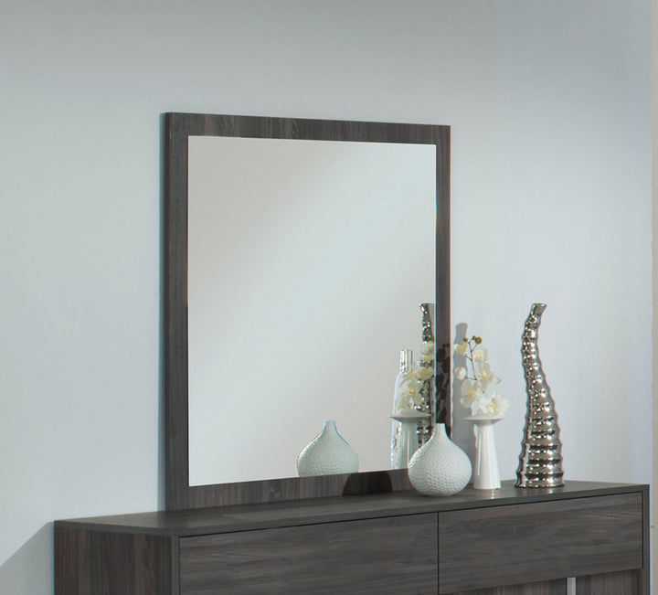 41" Grey Mdf  Veneer  And Glass Mirror