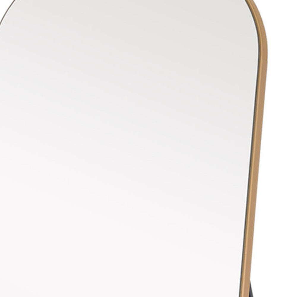 Petite Gold Arched Wooden Mirror