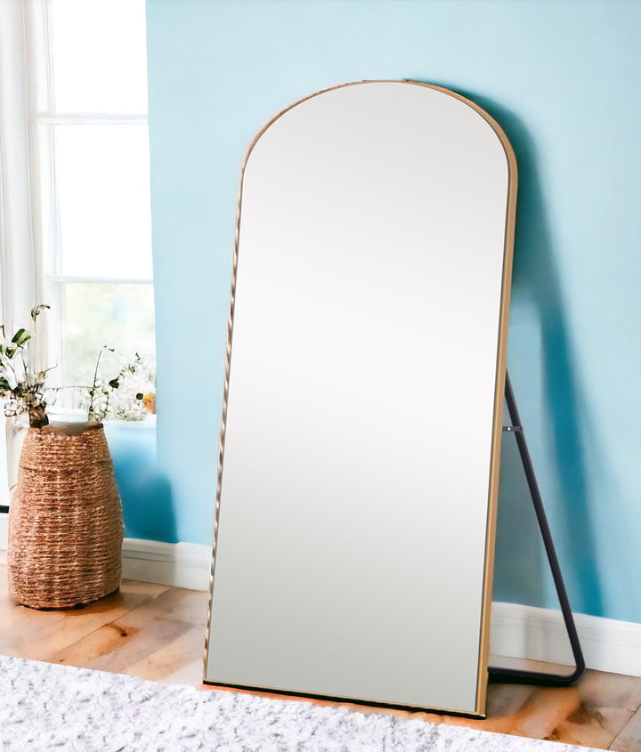 Gold Arched Mirror with Stand