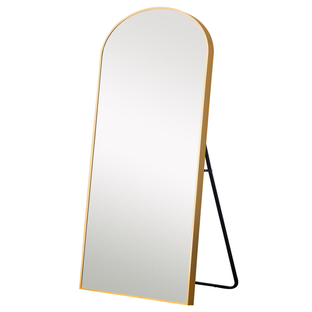 71" Gold Arch Metal Framed Full Length Standing Mirror