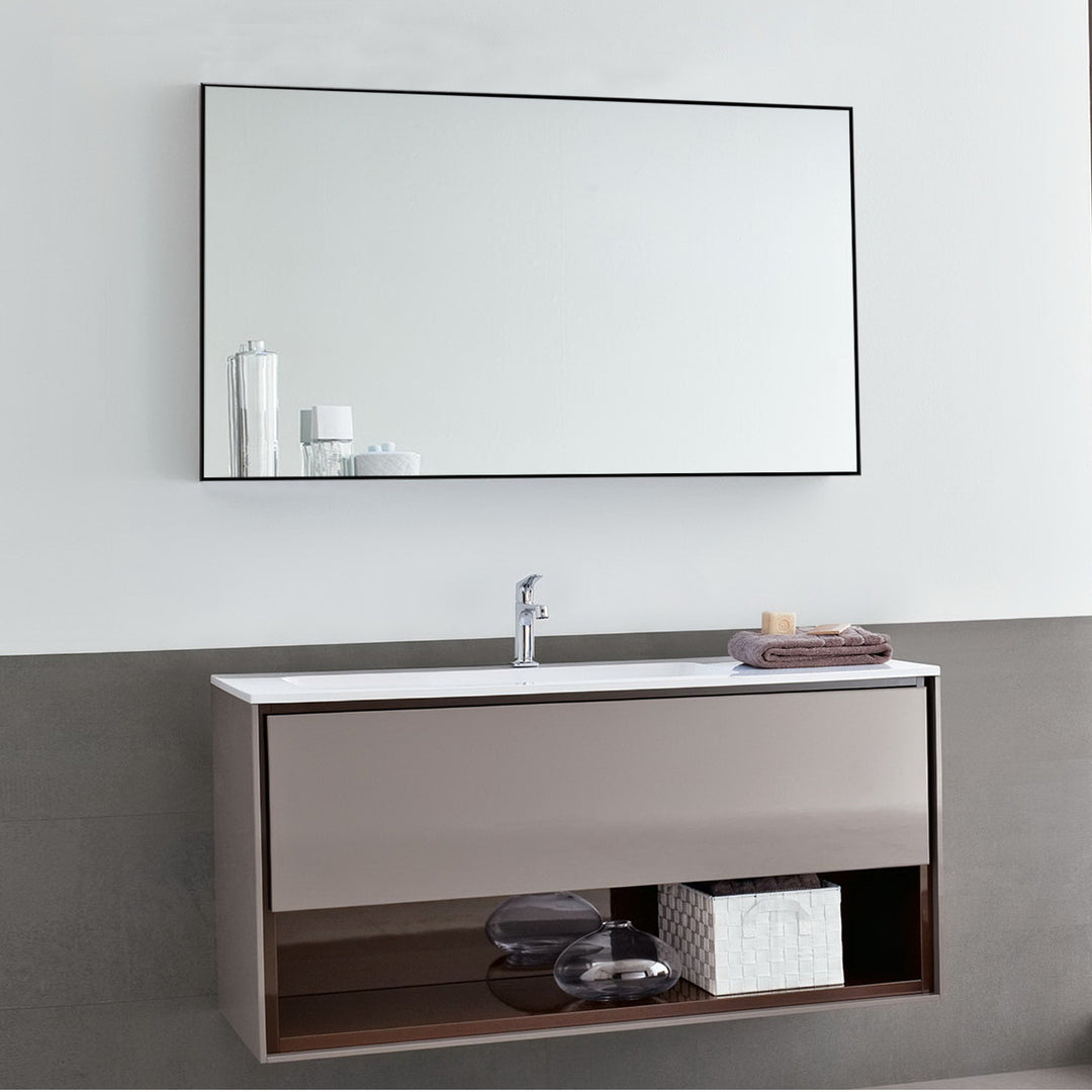 Jumbo Minimal Black Bathroom Vanity Mirror