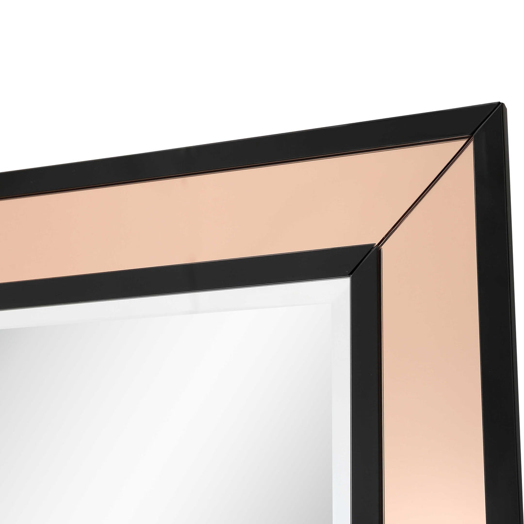 26" Rose Gold Wood Framed Accent Mirror