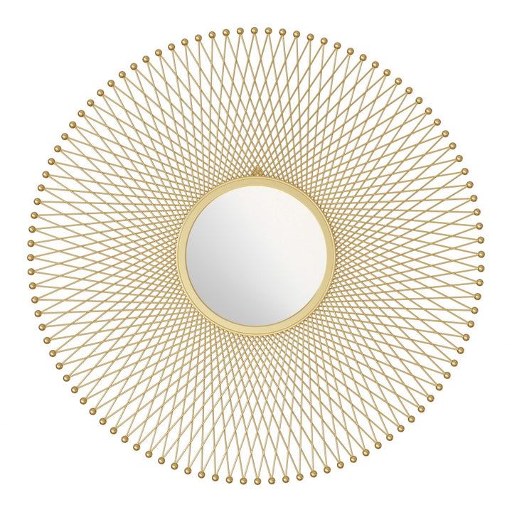 35" Gold Round Accent Mirror