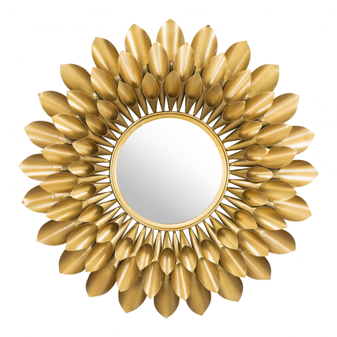 32" Gold Round Accent Mirror