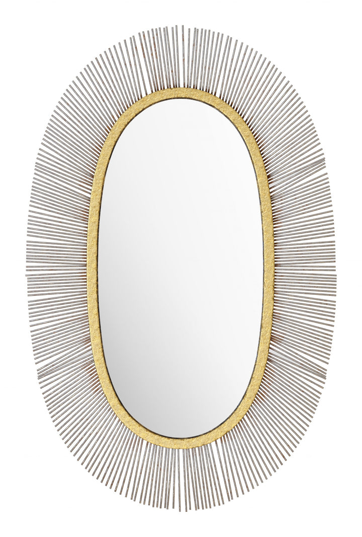 38" Black Oval Accent Mirror