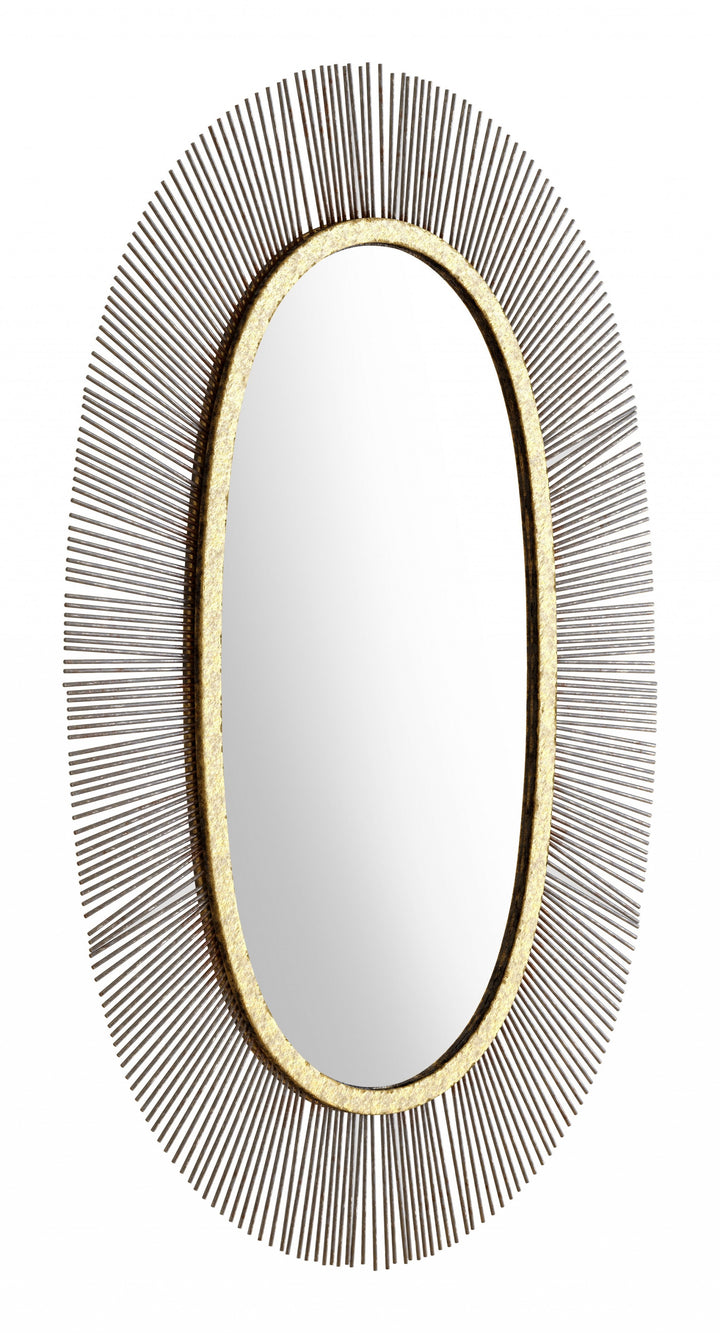 38" Black Oval Accent Mirror