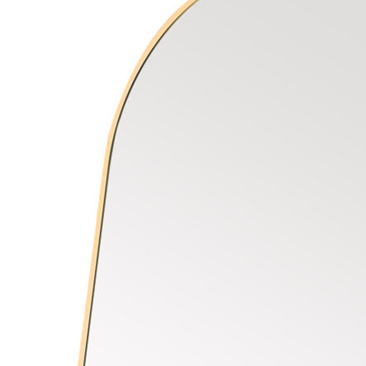 Narrow Gold Arched Full-length Floor Mirror with Stand