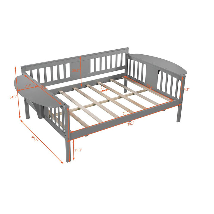 Gray Solid and Manufactured Wood Full Bed