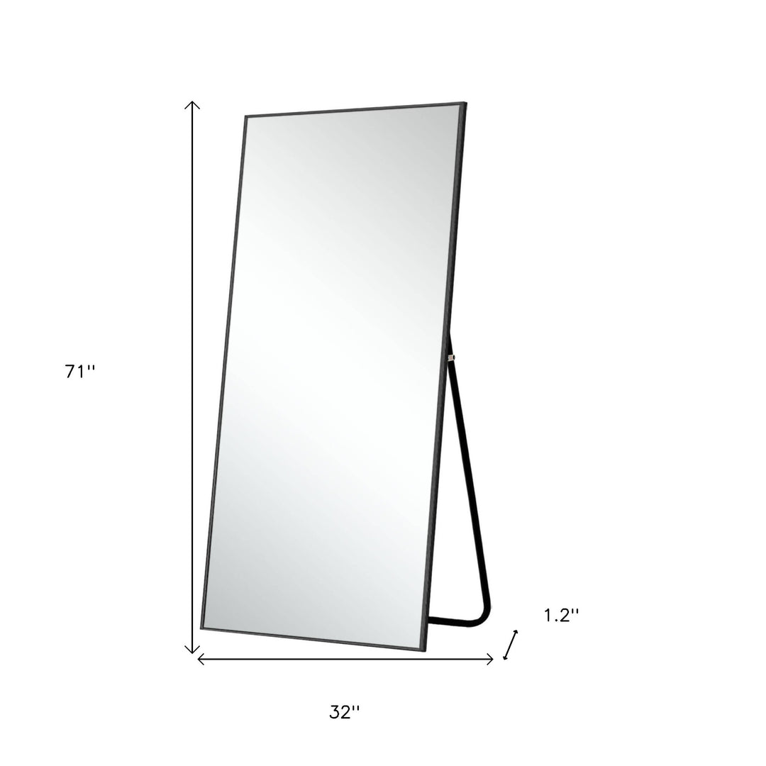 71" Black Metal Framed Leaning or Hanging Full Length Mirror