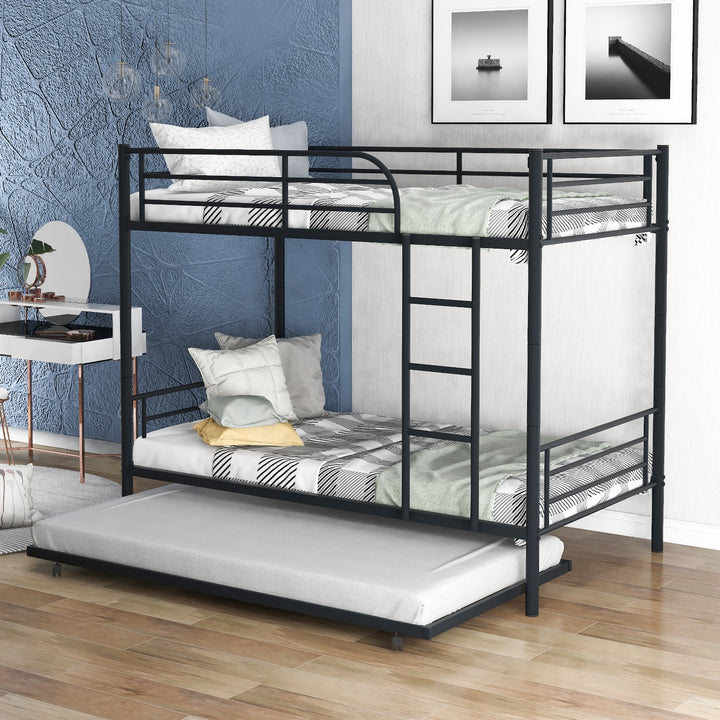 Black Twin over Twin Traditional Steel Bunk Bed