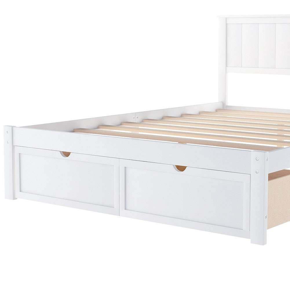 White Solid and Manufactured Wood Full Bed