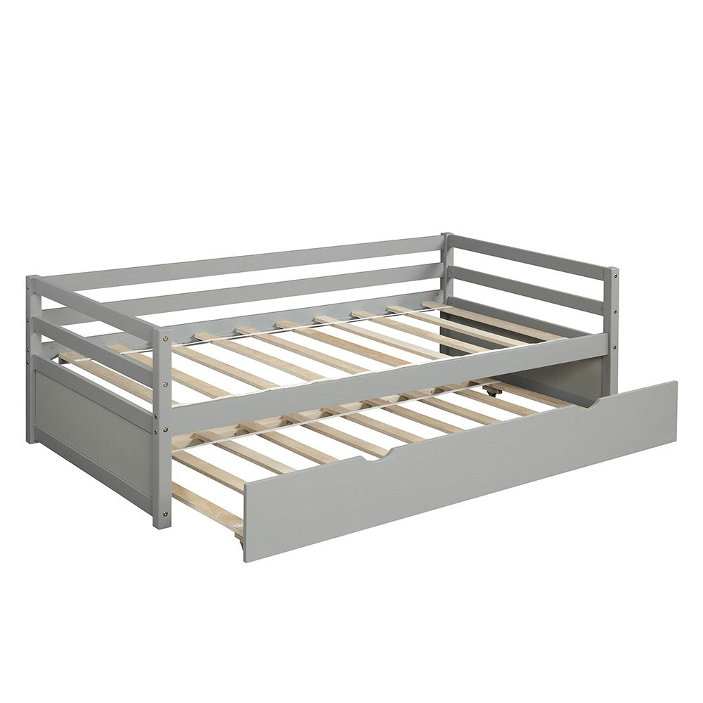 Gray Twin Bed with Trundle